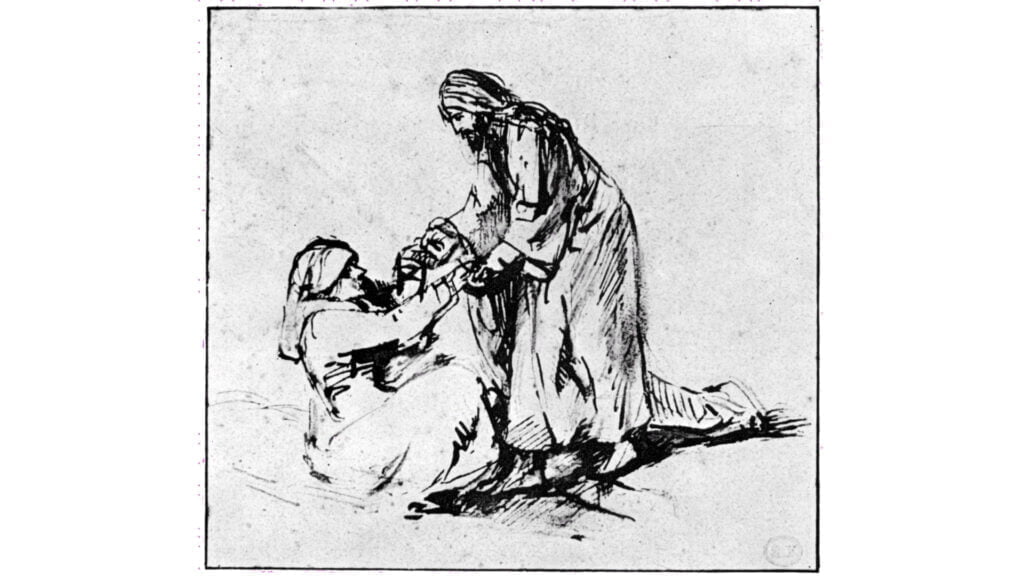 H.von R. Rembrandt, Guarigione della suocera di Pietro, 1650-60, Amsterdam